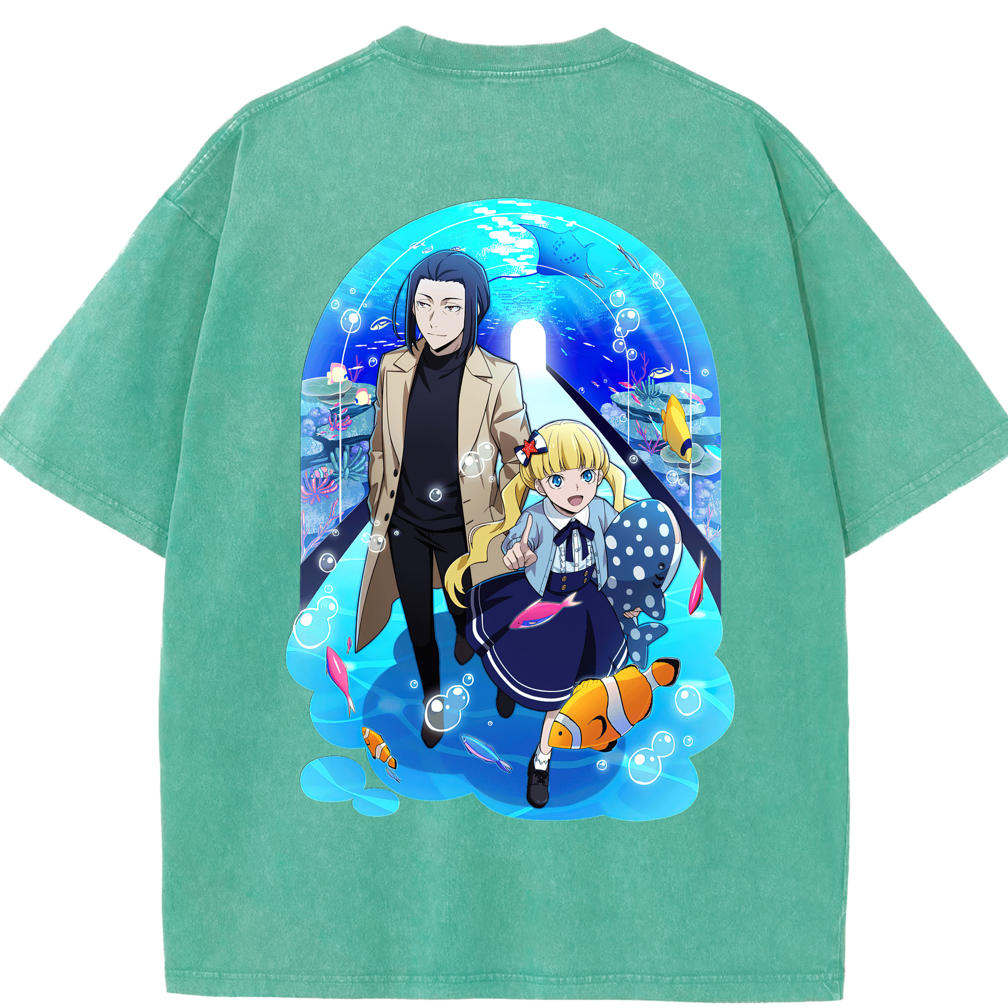 （画像用） 文豪ストレイドッグス Bungo Stray Dogs 綿100% ヴィンテージ風 半袖Tシャツ（背面プリント）